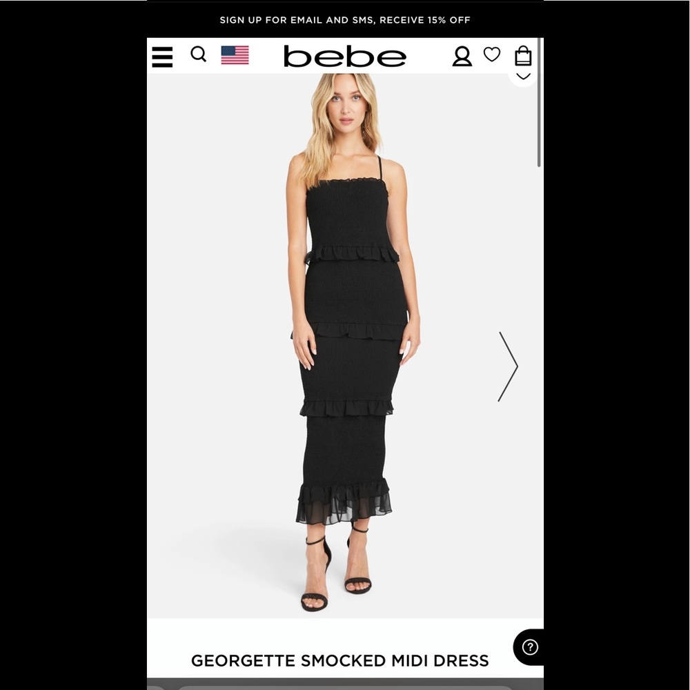 COPY - Bebe Black Tierred Maxi Dress
